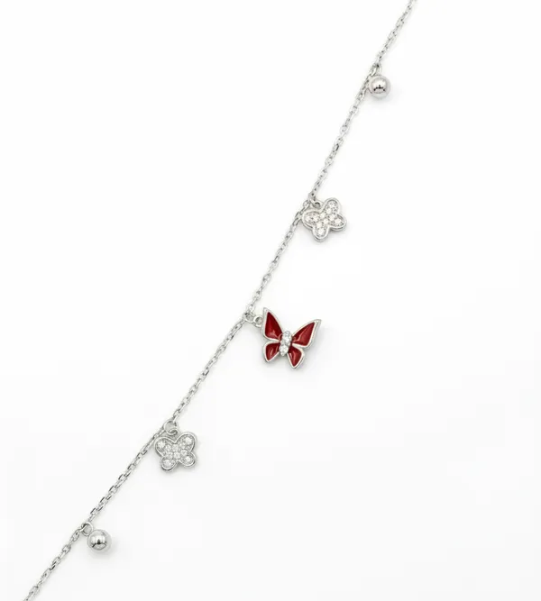 Red_Butterfly_Charm_Silver_Tone_Adjustable_Bracelet_For_Women_925_Sterling_Silver